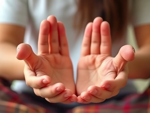 Close-up of hands in a meditative pose, symbolizing inner peace and the practice of loving-kindness meditation.