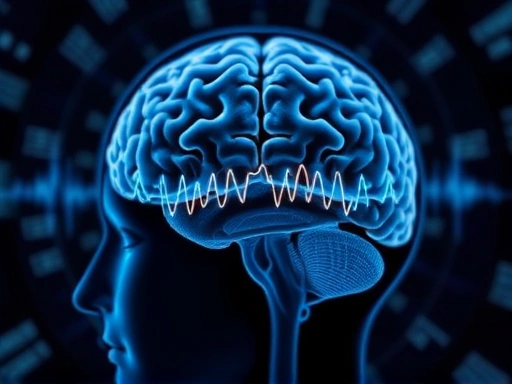 Close-up of brain activity during meditation, showing increased alpha and theta wave patterns in a brain scan, SEO keywords.