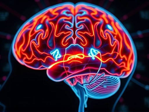 Close-up of a brain scan showing the positive effects of meditation on brain activity and neural pathways.