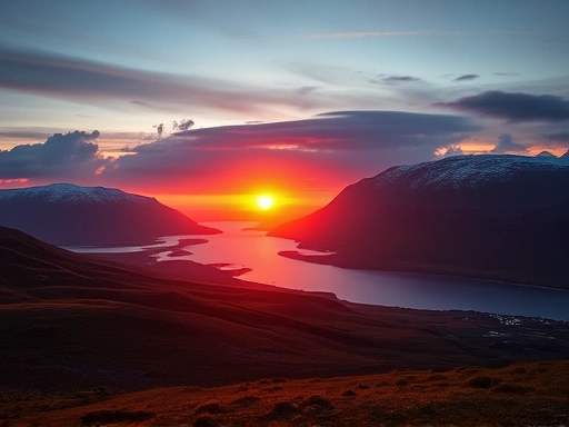 새벽 2시, 아이슬란드 아쿠레이리의 백야 풍경을 담은 이미지