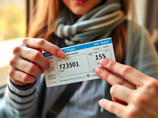 기차표를 들고 있는 여행객의 손이 클로즈업된 장면