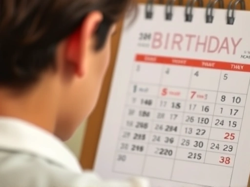 개인이 생일 전후 한 달 동안 달력을 보며 과거를 되돌아보고 새로운 목표를 설정하는 장면