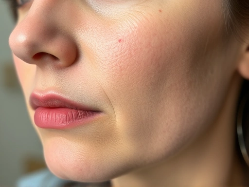 시술 후 회복 중인 사람의 얼굴이 클로즈업된 모습