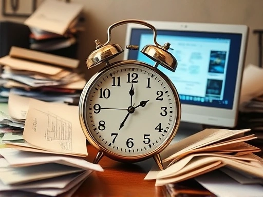 복고풍 시계가 역방향으로 움직이는 모습