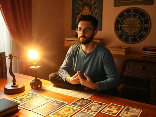 다양한 타로 카드와 점성술 차트 이미지