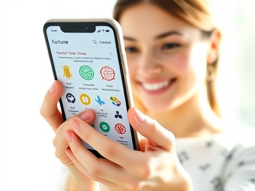 손안의 스마트폰 앱으로 오늘의 운세를 빠르게 확인하는 모습