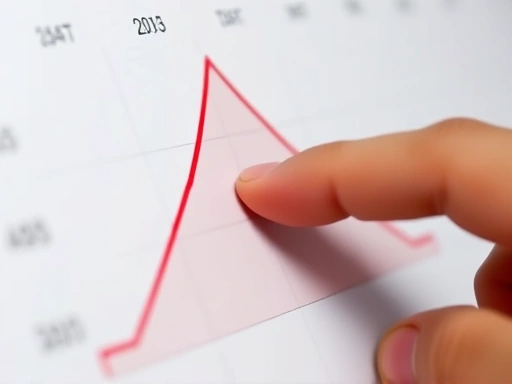 Close-up of a calendar or a flight price graph showing a dip, with a hand pointing to an optimal booking date, representing data-driven decision-making for cost savings on airline tickets. The focus is on the action of finding the best time to book.