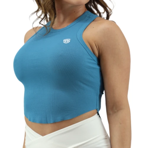 Solid Athletics SlimFit Crop Top - Blue