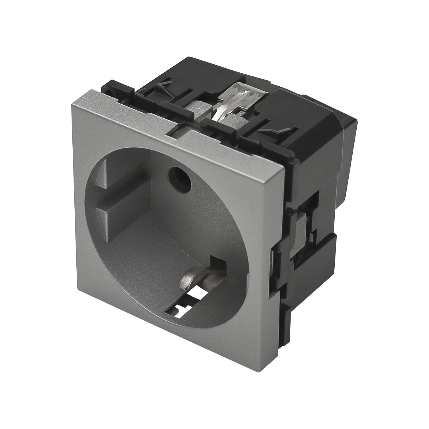 SYSWALL Schuko socket outlet | painted silver | 45 x 45 mm | SCHUKO ...