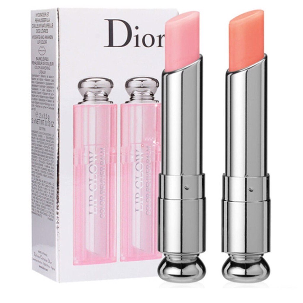Set Son Dưỡng Môi Dior Addict Lip Glow 001 Pink Và 004 Coral  Dasa  Authentic  Chuyên Nước Hoa Son Chính Hãng