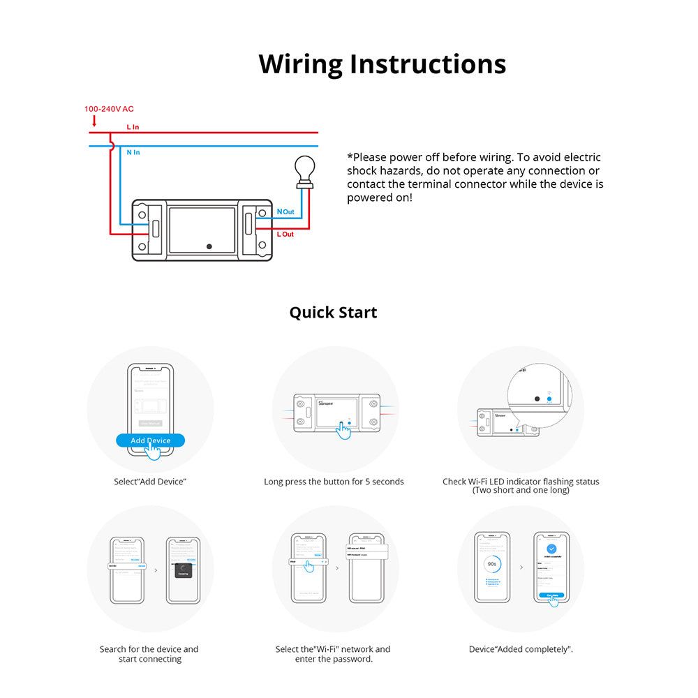 Sonoff Basic (R4) WiFi + Bluetooth okosrelé - Product image
