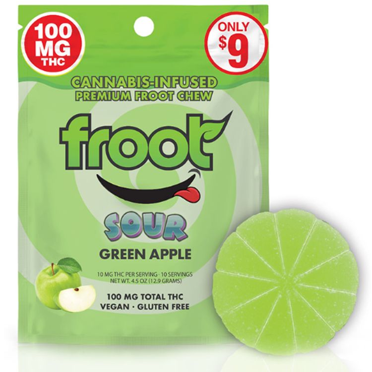 FROOT SOUR GREEN APPLE GUMMY - CUT-TO-DOSE HYBRID 100MG