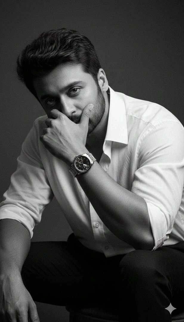 Cinematic Black-and-White Editorial Portrait - Example 1