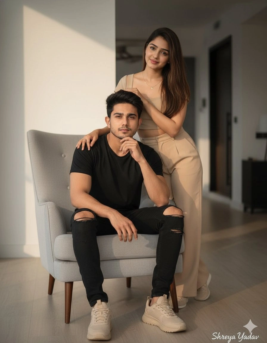 Couple in Modern Setting with Soft Lighting - Example 1