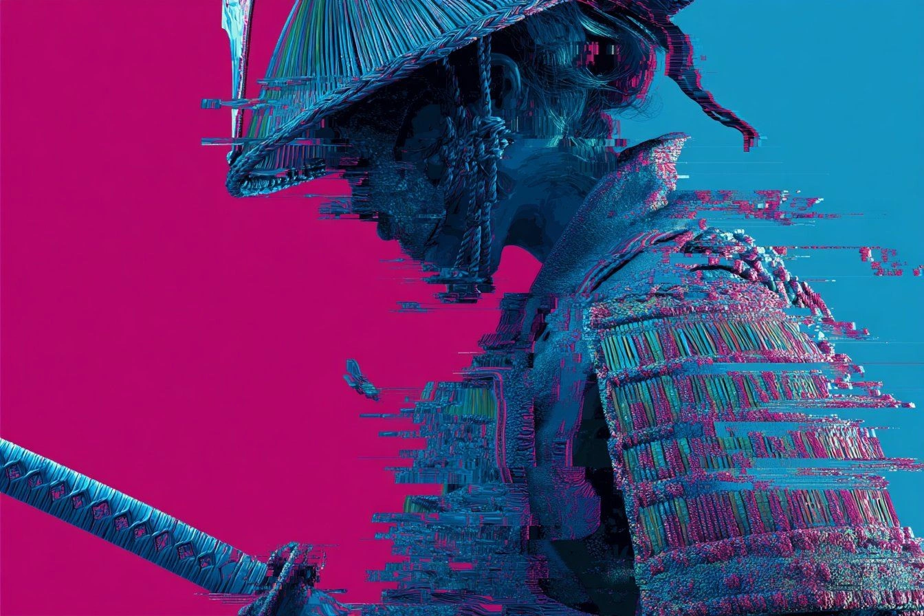 Cybernetic Vortex Glitch Art