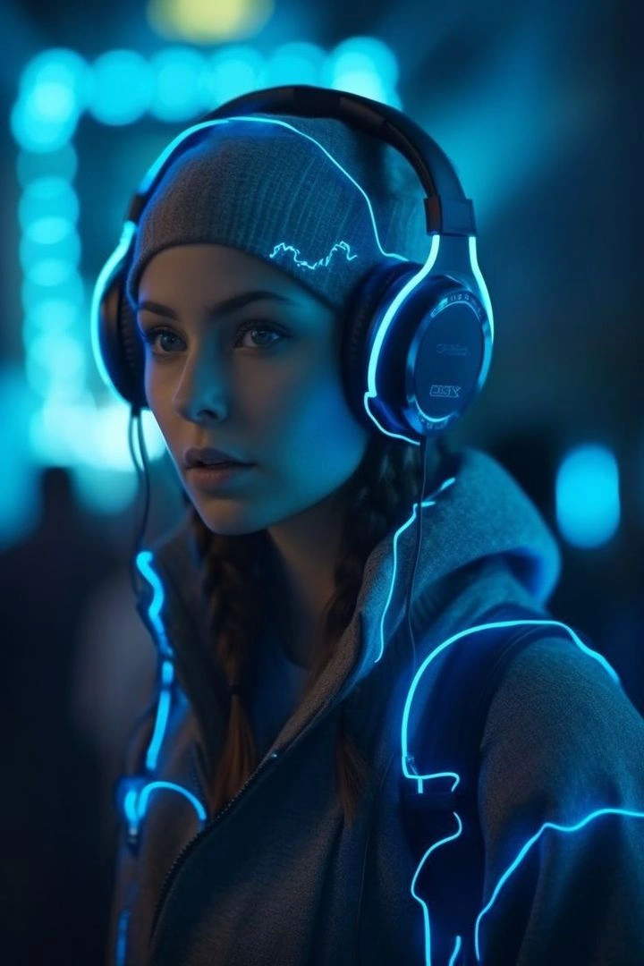 Cyberpunk Portrait with Neon Glow - Example 1