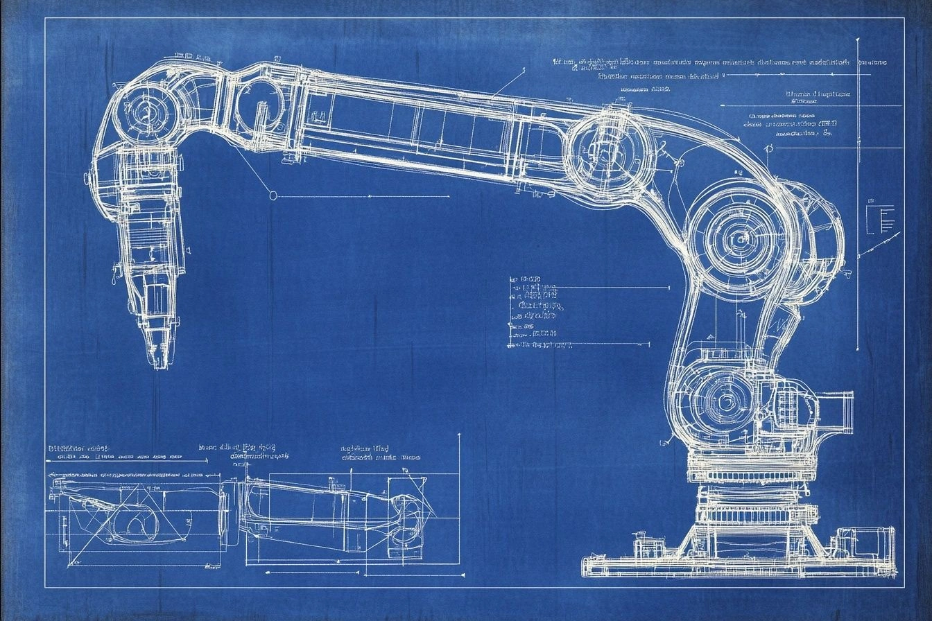 Early 20th-Century Industrial Blueprint Schematic