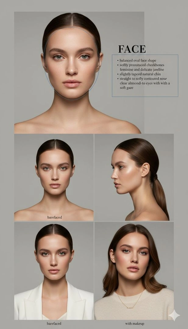 Editorial Beauty Analysis Board with European Model