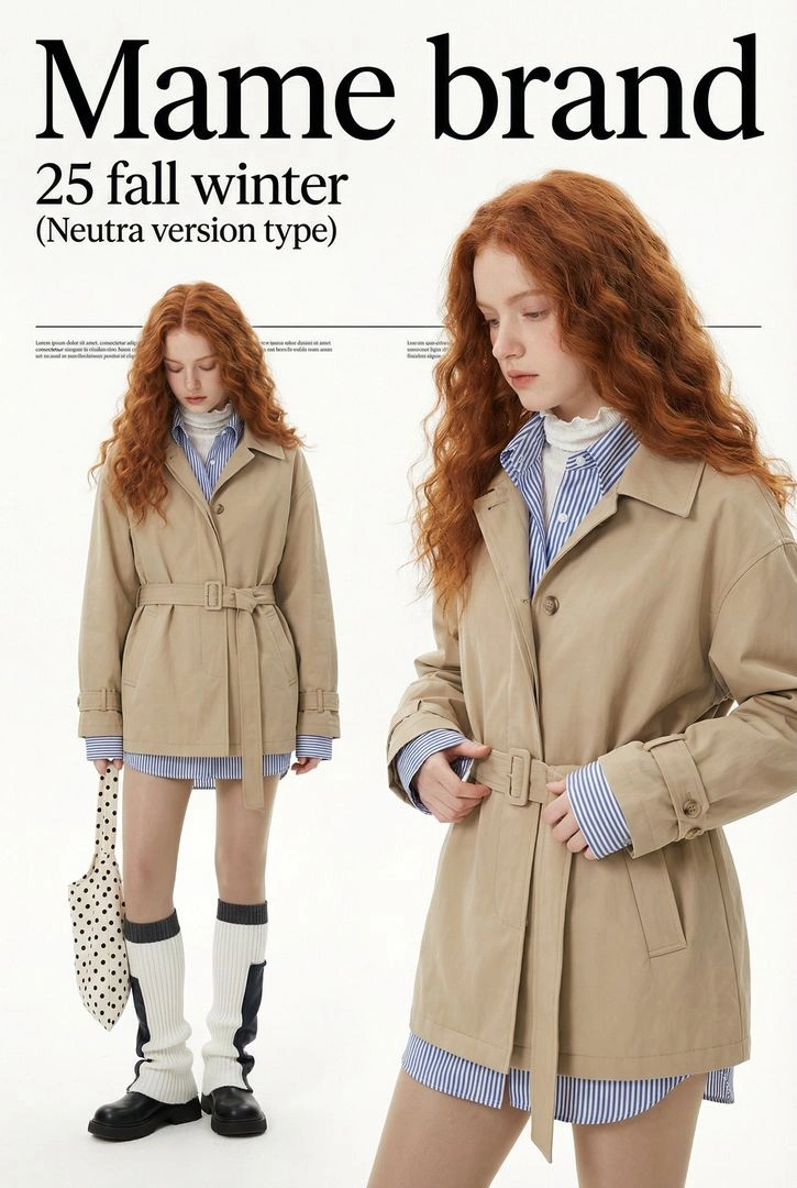 Fashion Editorial: Copper-Haired Model in Preppy Layered Styling