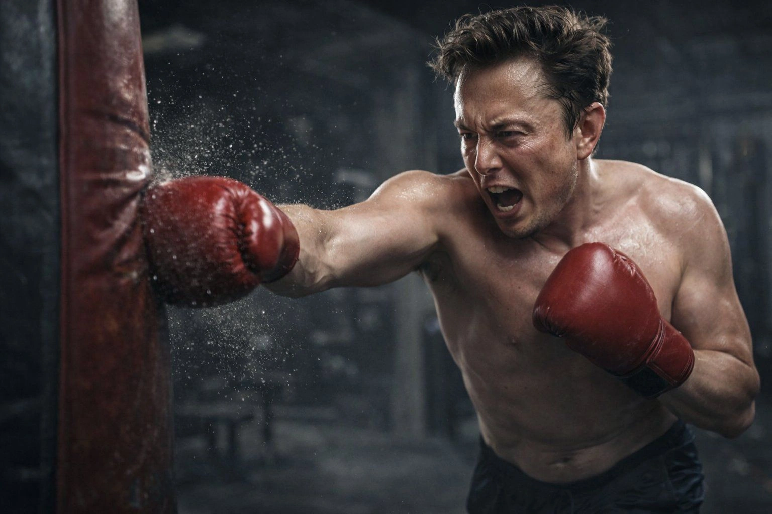 Hyper-realistic boxing action photo with identity lock - Example 1