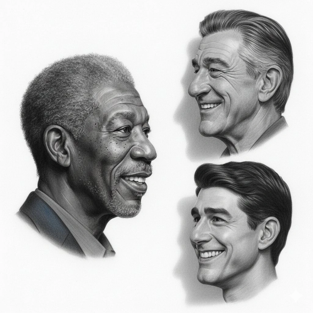 Hyperrealistic Graphite Pencil Sketch Profile Drawing - Example 1