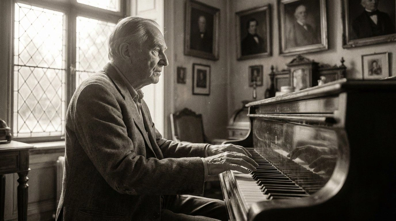 Ivory Silence: Contemplative Cinematic Portrait - Example 1