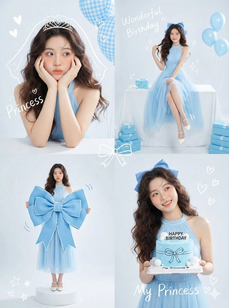 Korean Idol Birthday Collage with Doodles