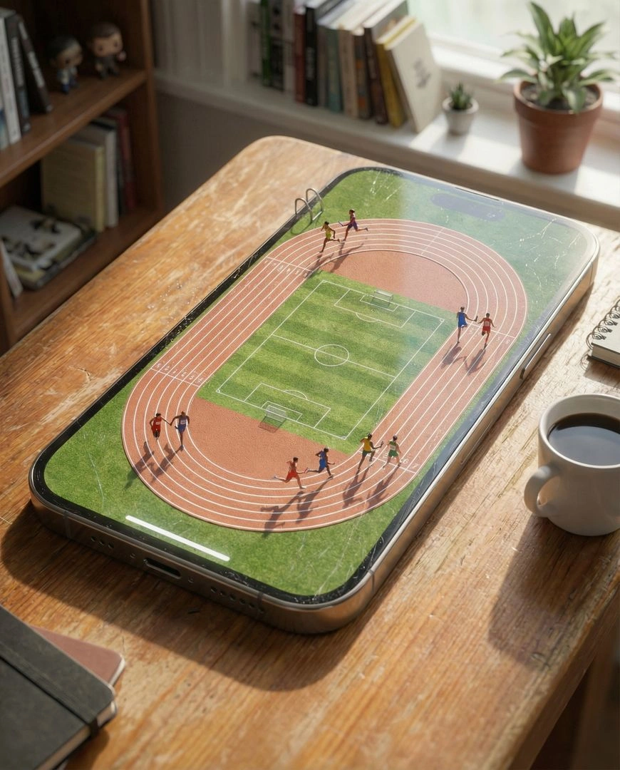 Miniature Olympic Swimming Pool on iPhone Screen - Example 1