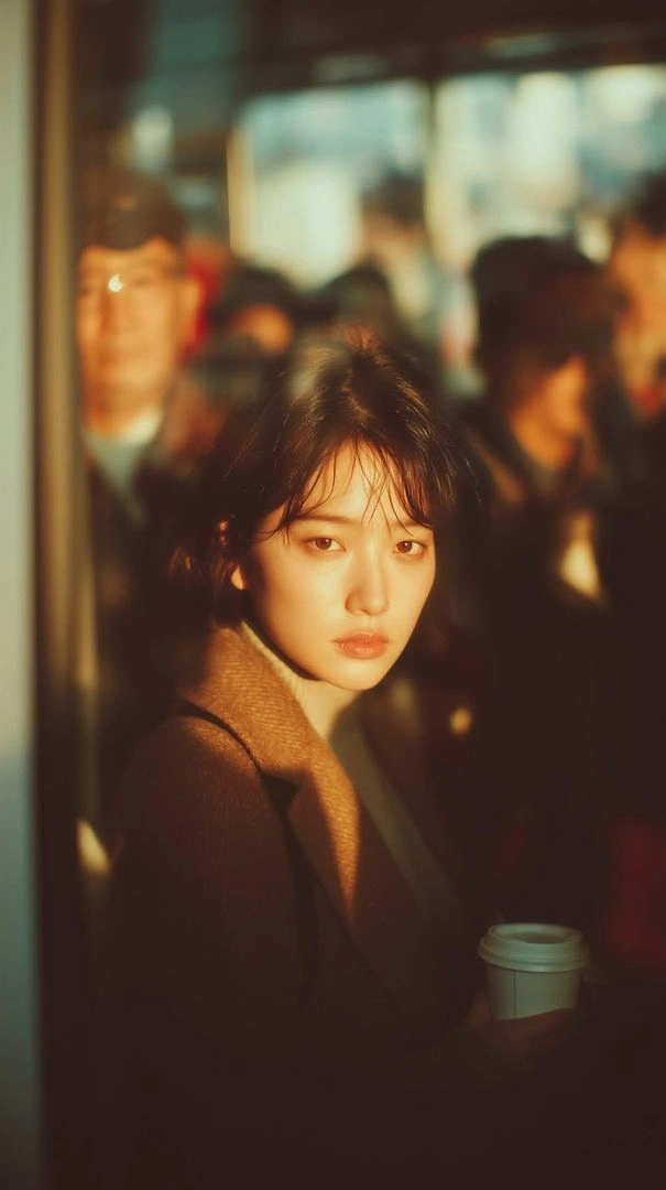 Sunlit Stillness Amid The Rushing Crowd