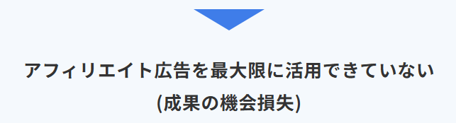 アフィリエイト広告を最大限に活用できていない (成果の機会損失)