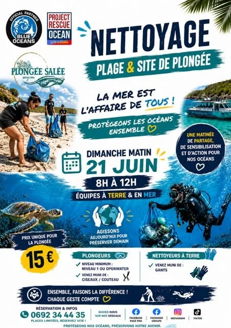 Éco-plongée : nettoyage de la plage et du site de plongée