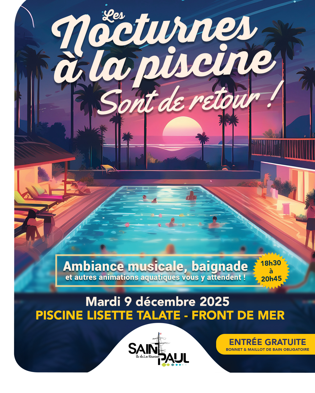 Nocturnes à la piscine
