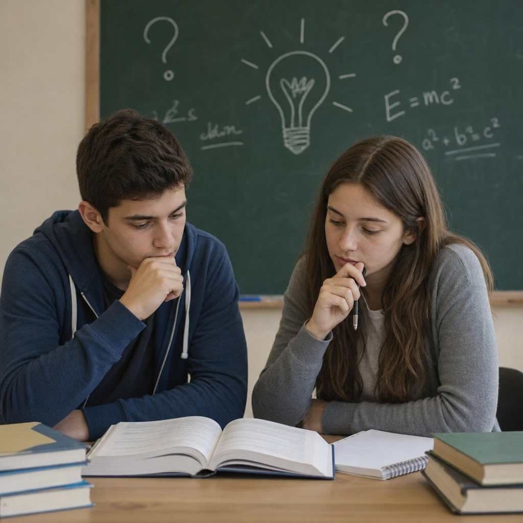 Students contemplating knowledge
