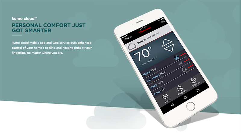 Kumo Cloud Mobile app system control