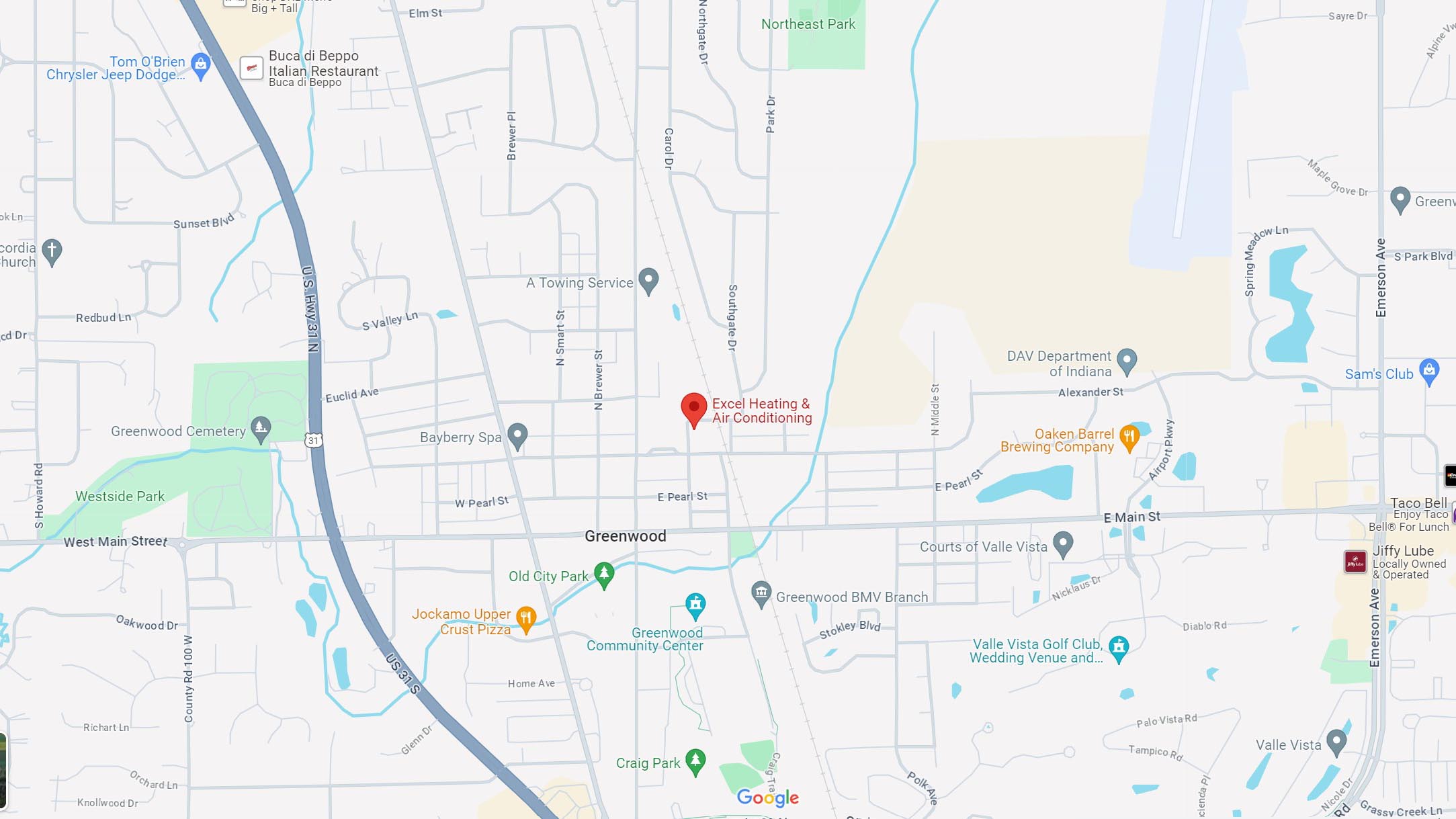 Location of Excel Heating & Air Conditioning