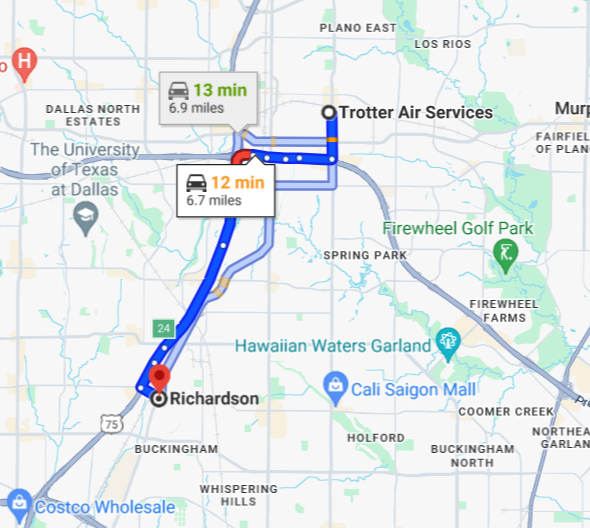 Driving directions to Richardson, TX 