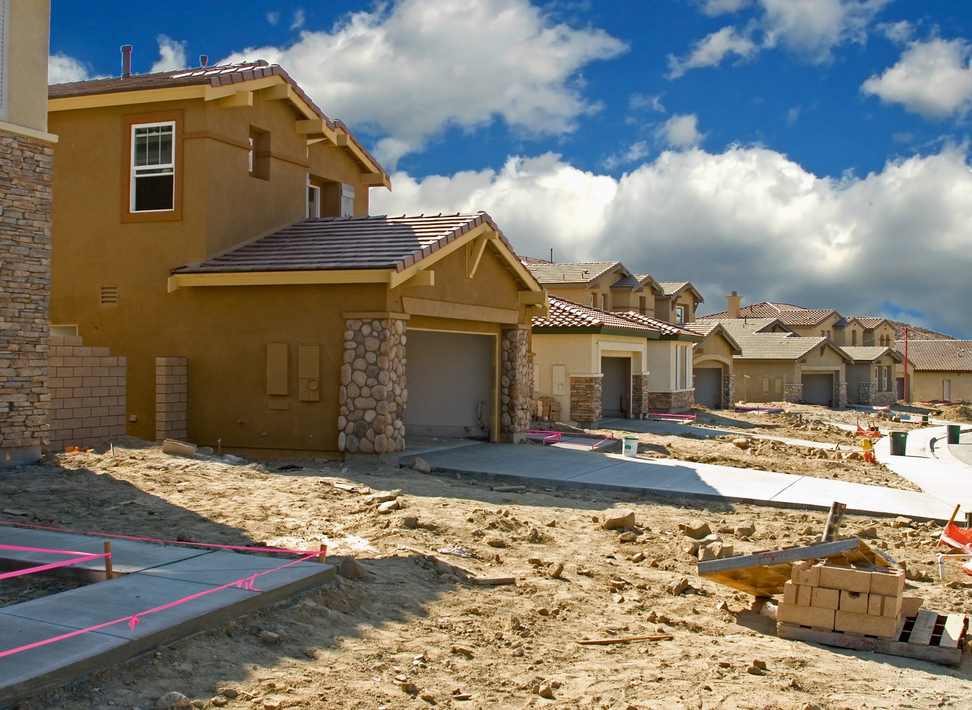 Image of a community constructing a new residential subdivision