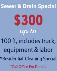 Residential Sewer & Drain Cleaning Special