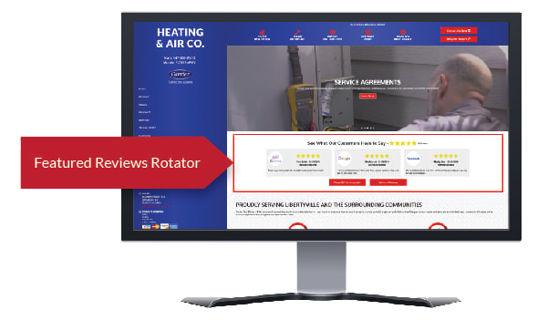 Featured Reviews rotator on website example