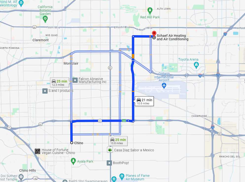 Directions From Chino, CA