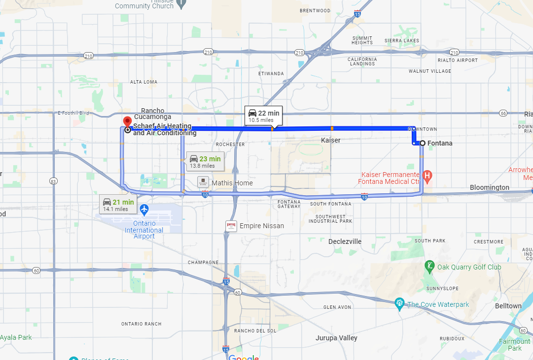 Directions From Fontana, CA