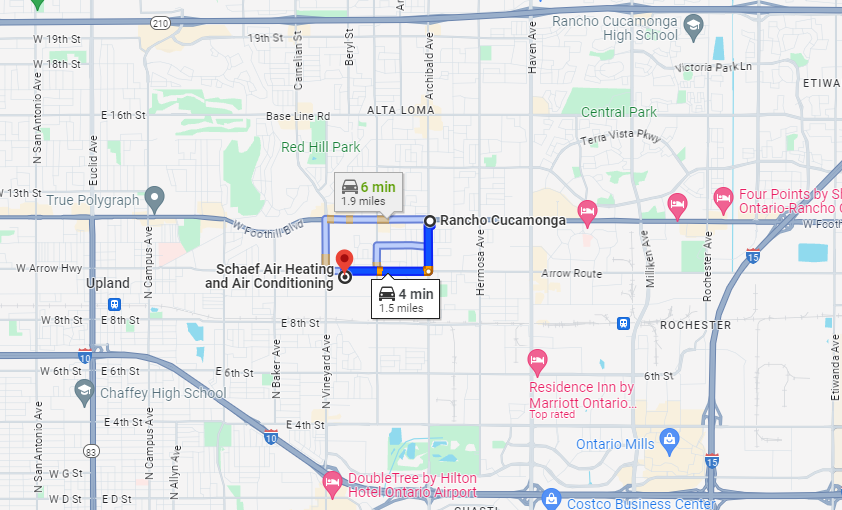 Directions From Rancho Cucamonga, CA