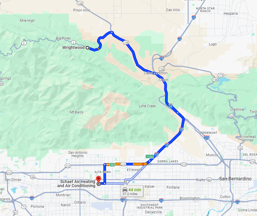 Directions From Wrightwood, CA