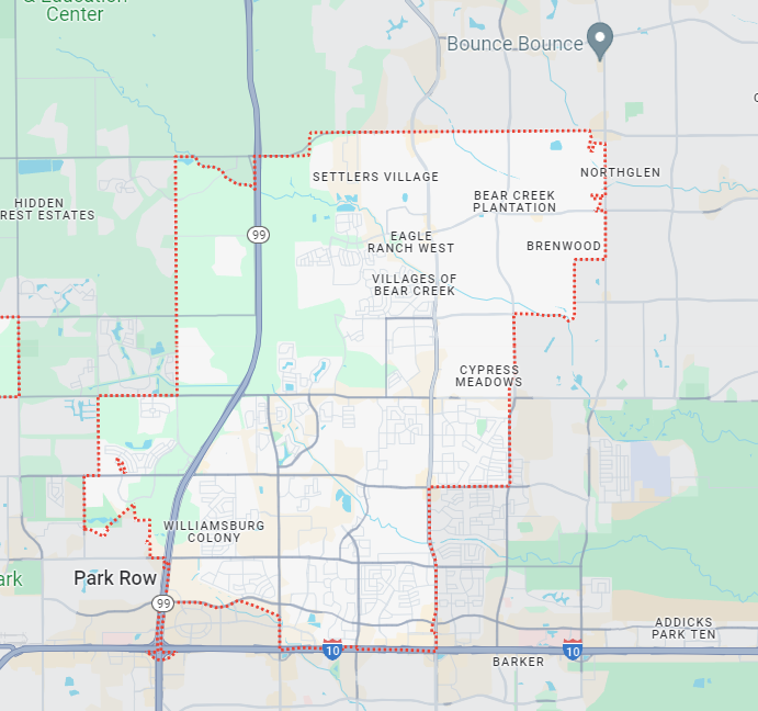 Boundary map for Katy, TX 