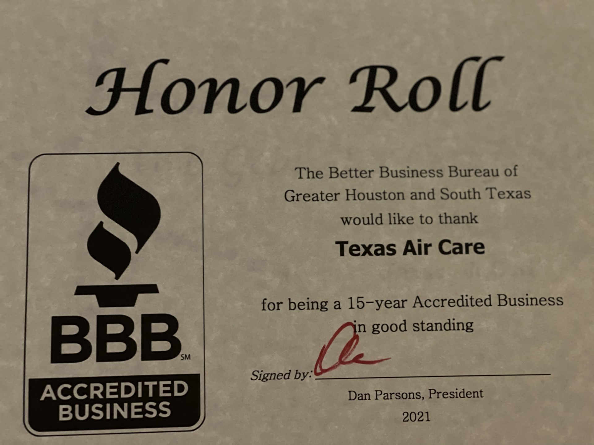 BBB Honor Roll