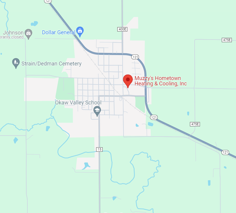 Location of Muzzy's Hometown Heating & Cooling