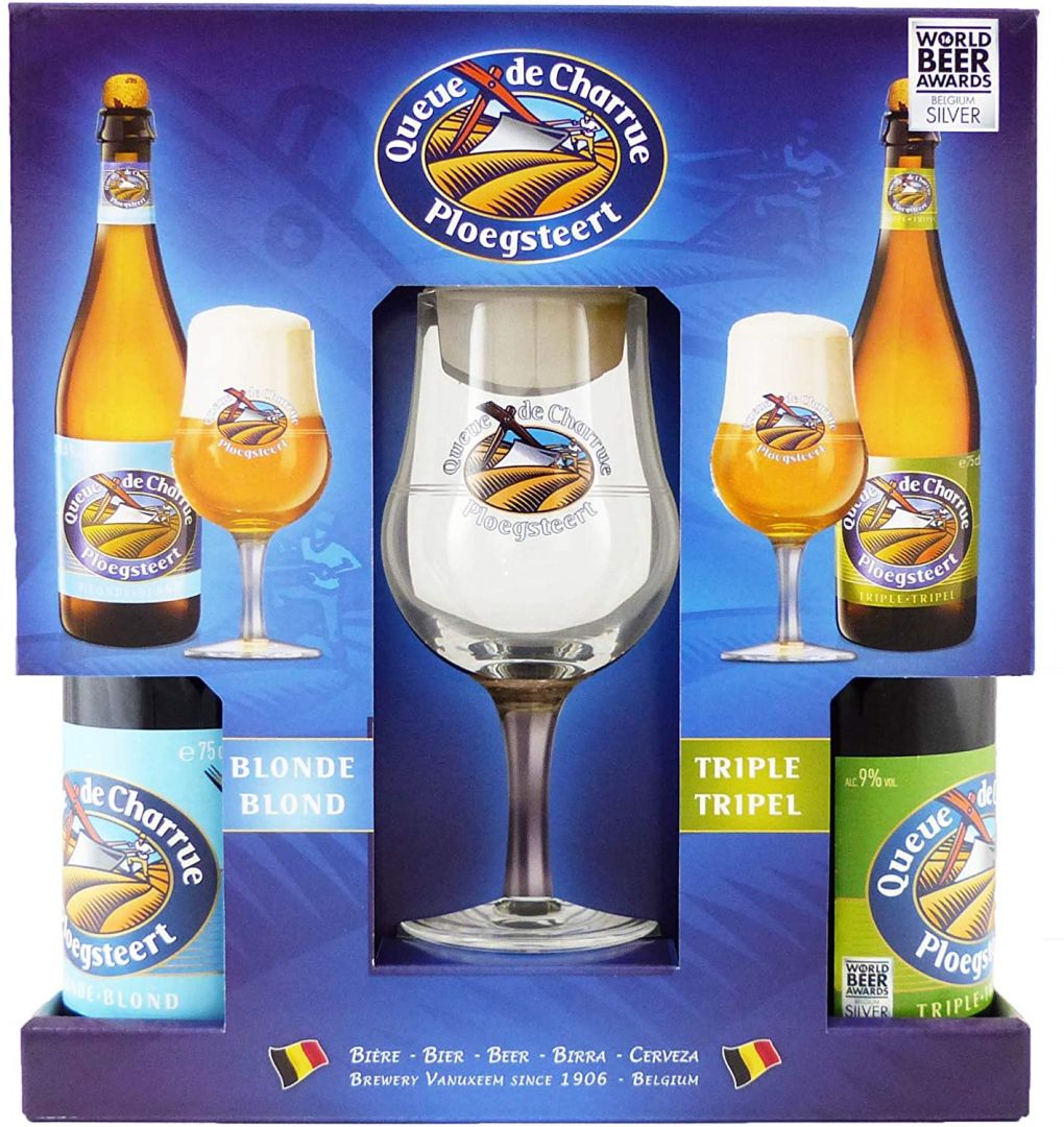 Coffret Bière Blonde 75cl + 2 verres