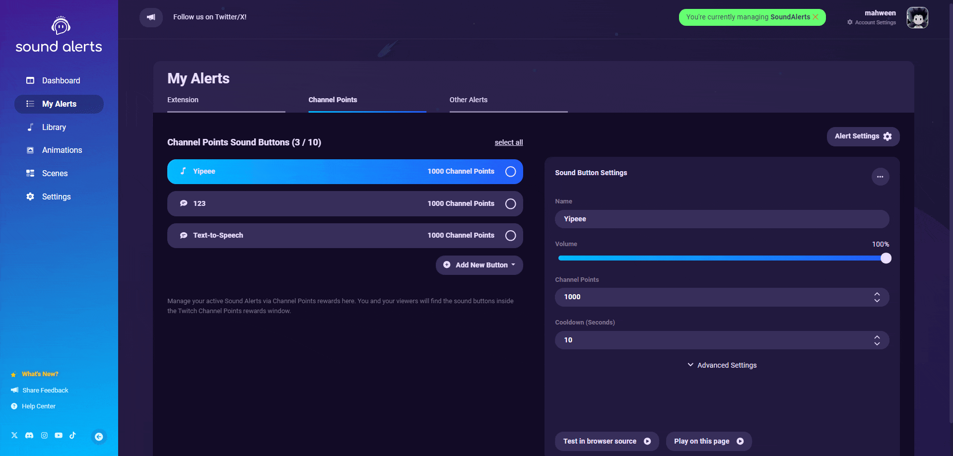 Video Share Alerts Showcase Sound Alerts Help