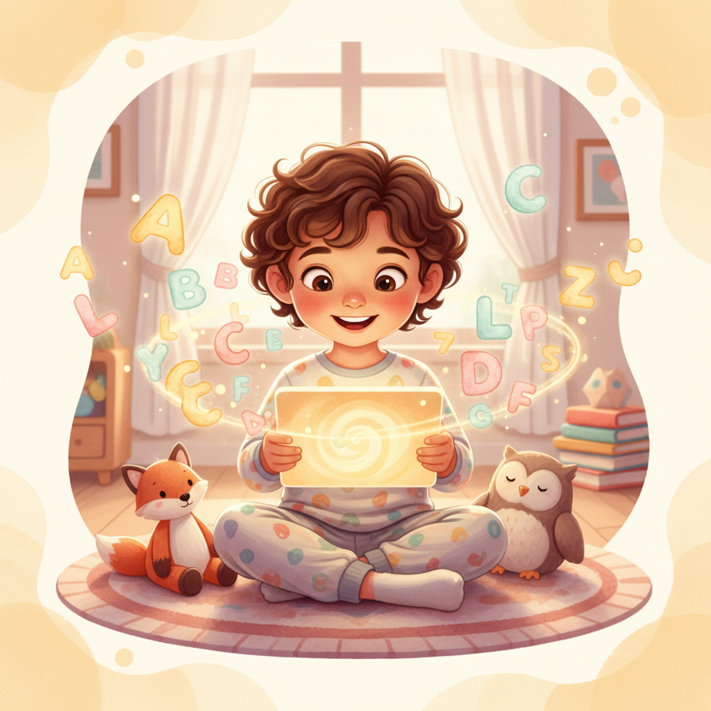 Child learning phonics with Sound Bloom