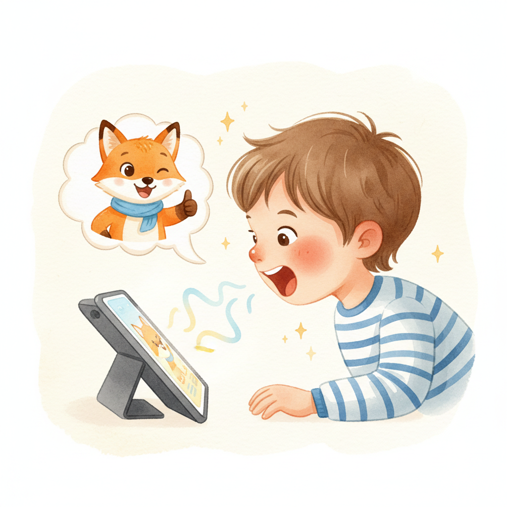 Child says letter sounds, app listens